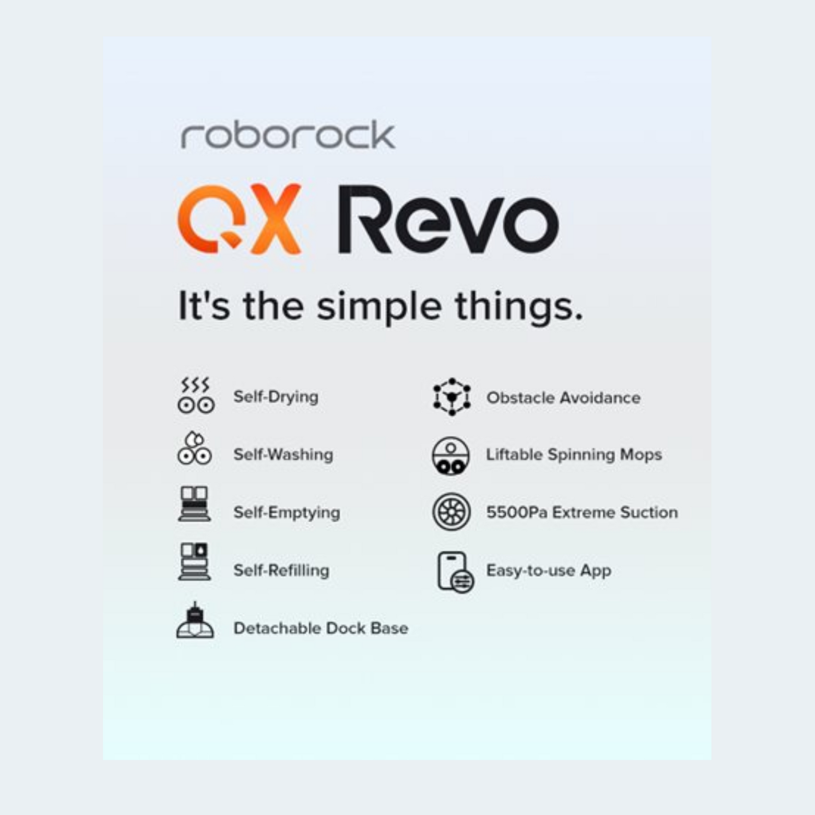 Roborock QX Revo Robot Vacuum and Mop with Multifunctional Dock