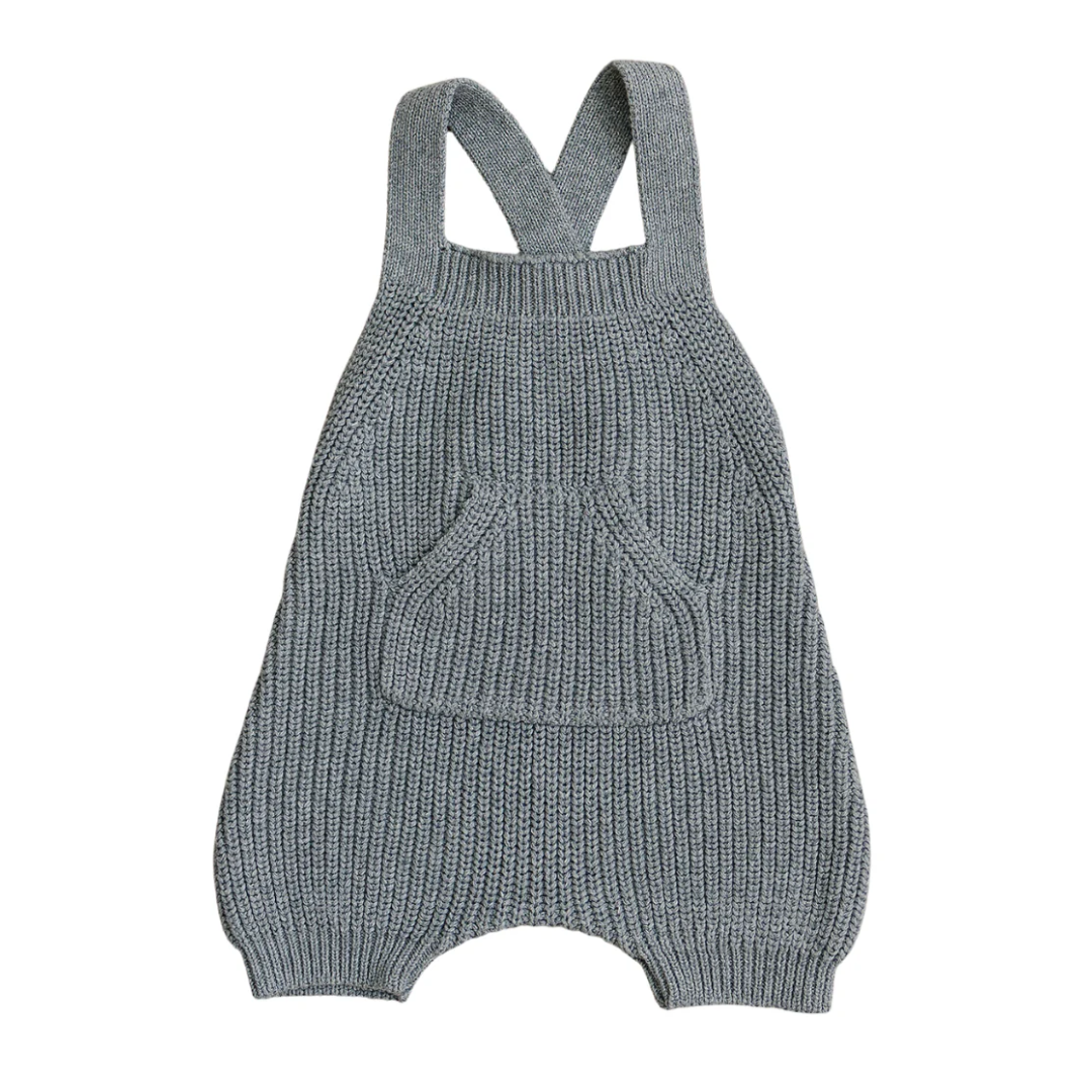 Mebie Baby Sage Pocket Knit Overalls 0-3mos