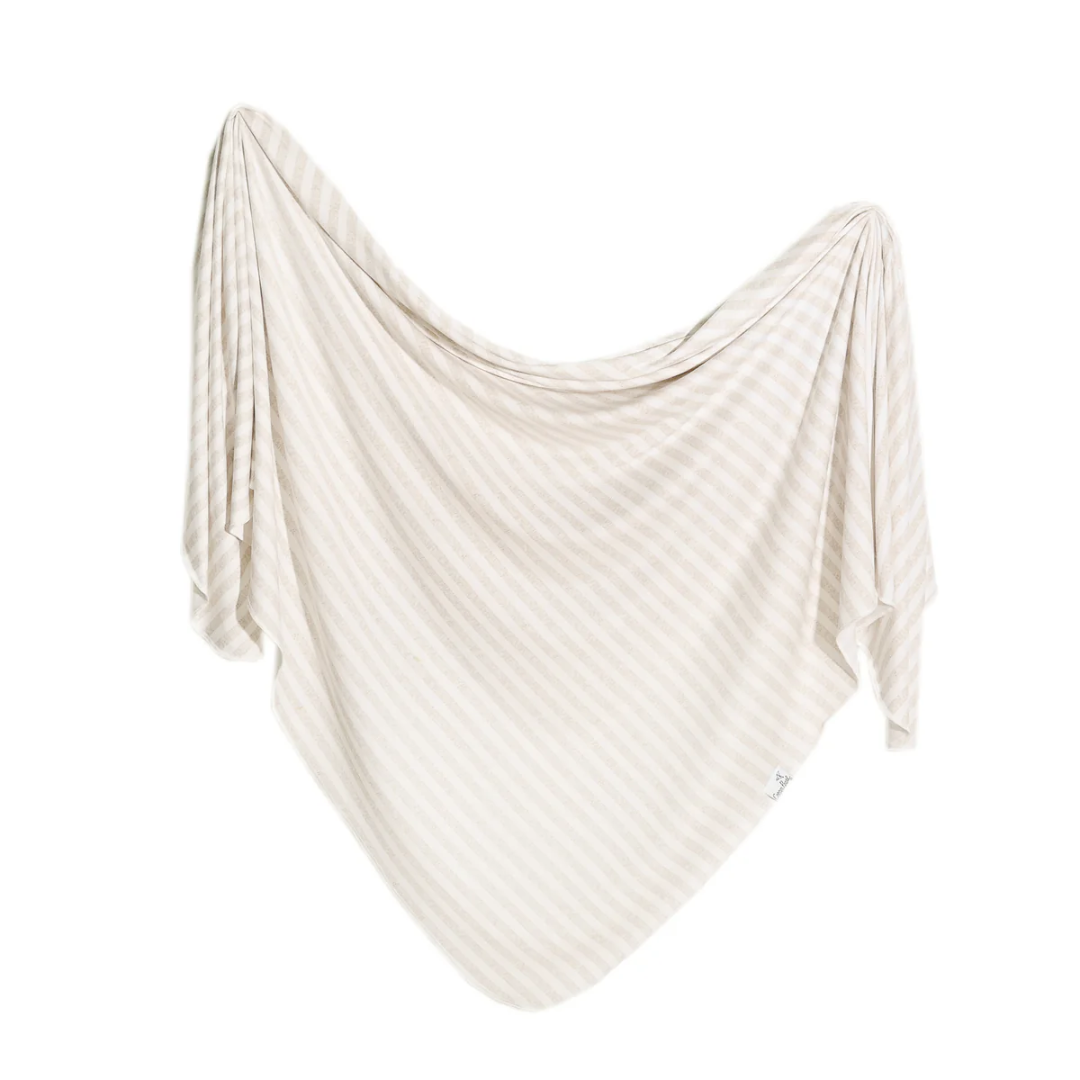 Copper Pearl Knit Swaddle Blanket Coastal