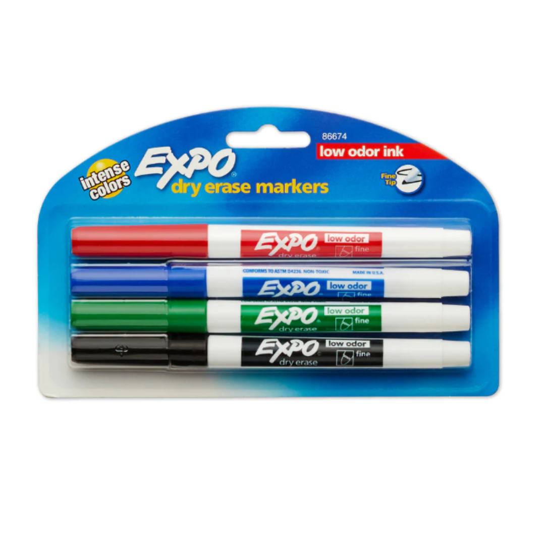 Expo Dry Erase Markers Fine Tip 4 Pack