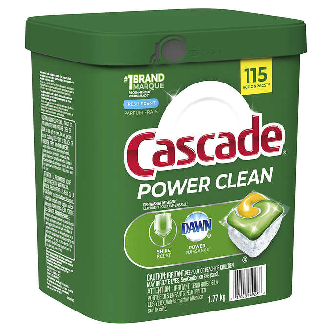 Cascade Power Clean Diswasher Detergent ActionPacs x 115