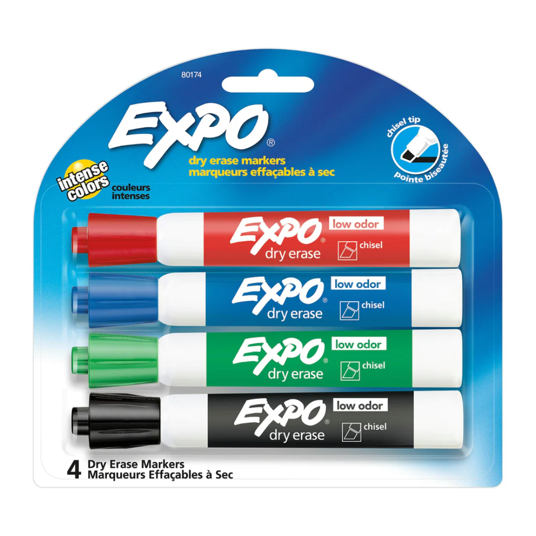 Expo Dry Erase Markers Chisel Tip 4 Pack