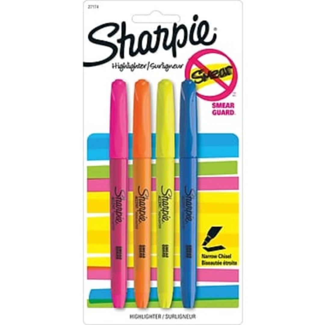 Sharpie Accent Pocket-Style Highlighters 4pk