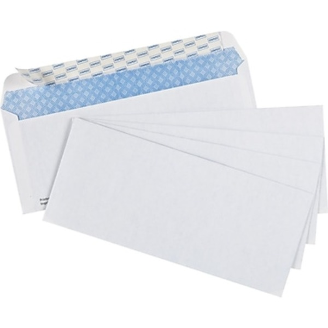 Simply QuickStrip #10 4-1/8" x 9-1/2" White Security Envelope 500ct