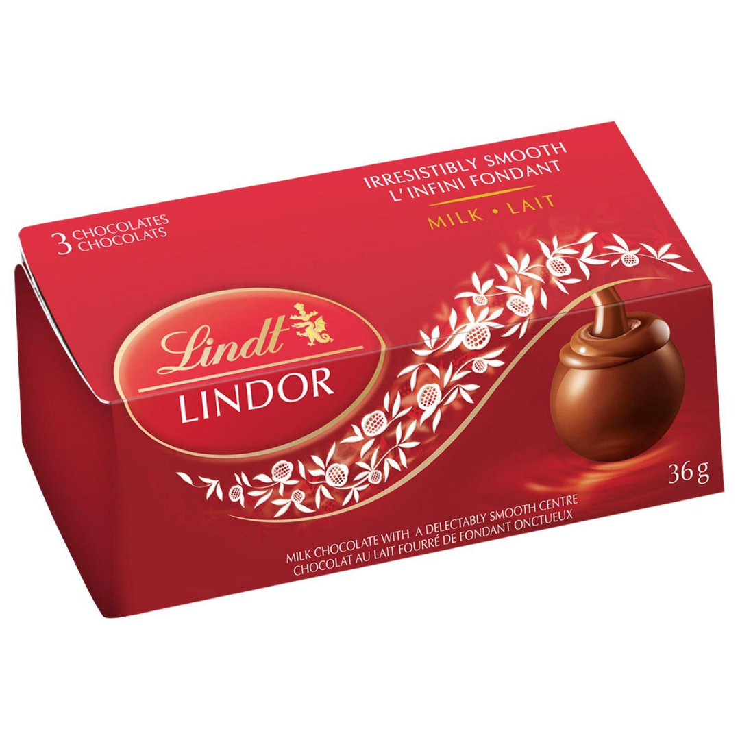 Lindt Lindor Milk 3 Pack Chocolate 36g