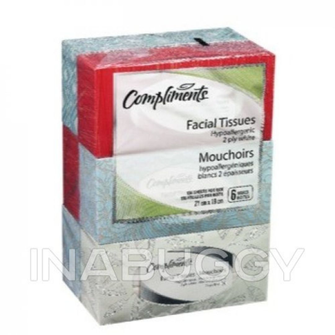 Compliments 2 Ply 126 Sheet Facial Tissues 6 EA