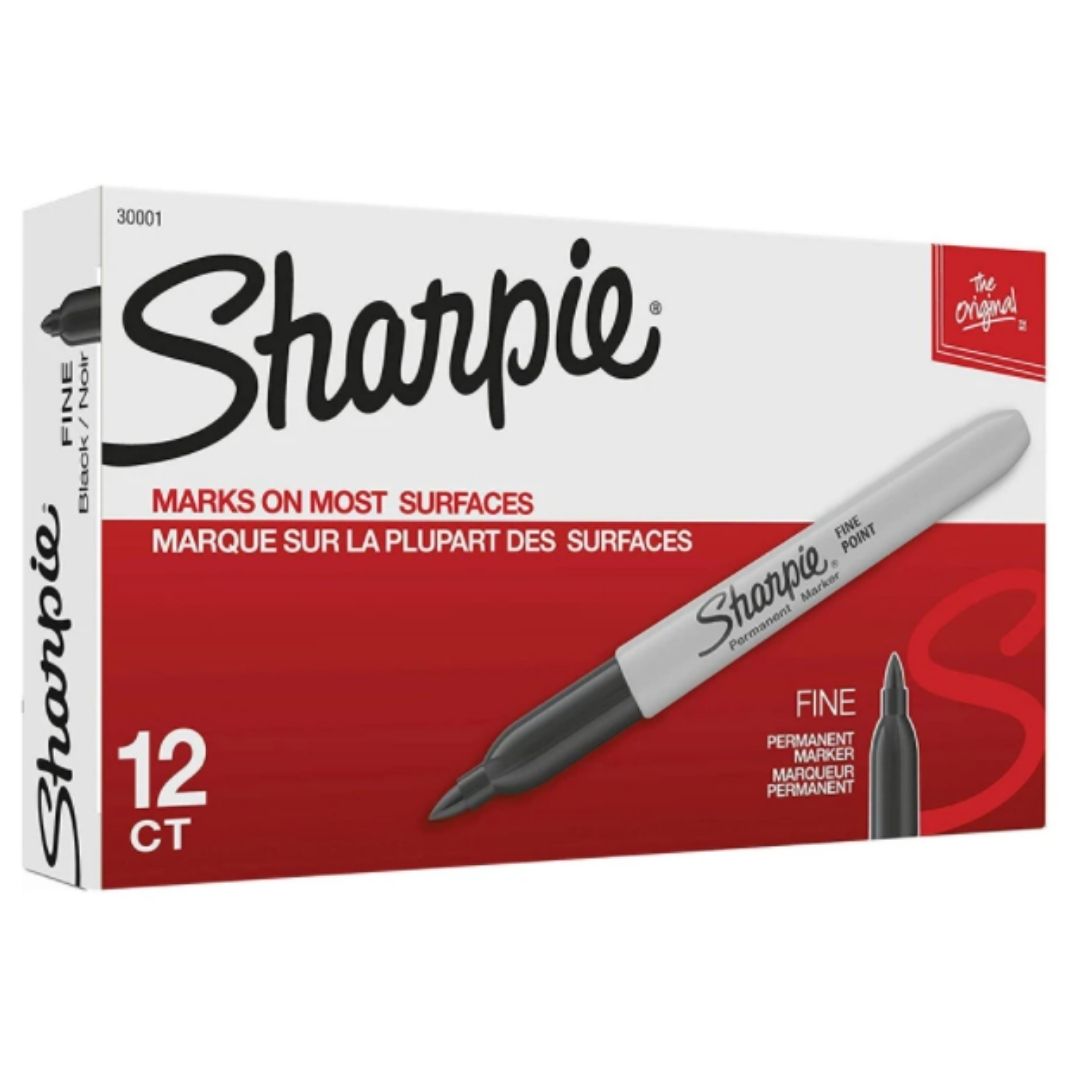 Sharpie Black Fine Tip Permanent Marker 12 ct