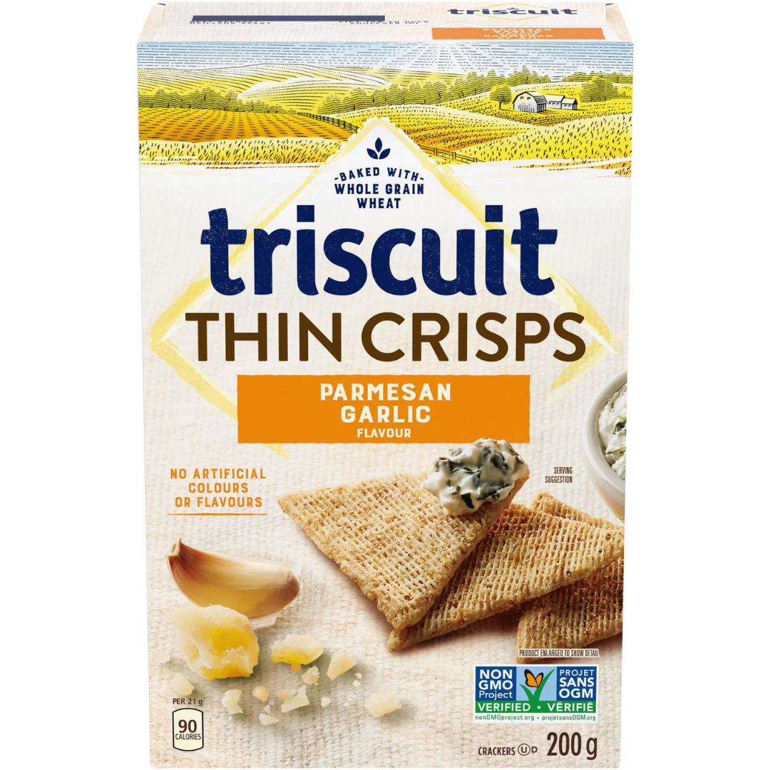 Triscuits Thin Crisps Parmesan Garlic Crackers 200g