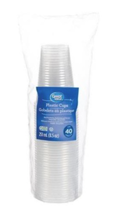 Great Value Plastic Cups 8.5 oz 40ct